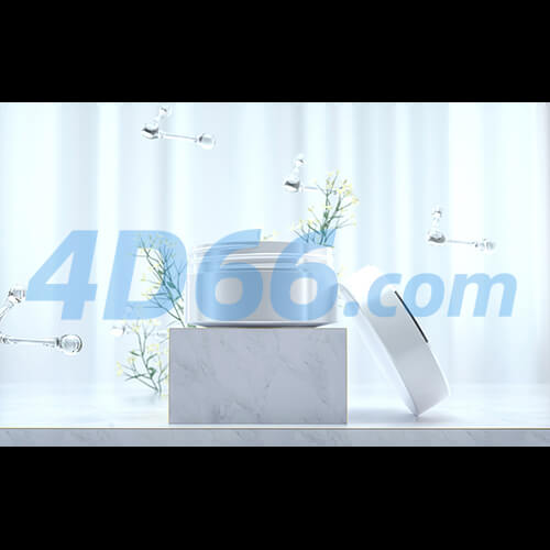 C4D香水和化妆品护肤品3D场景模型(不含材质贴图,白膜)