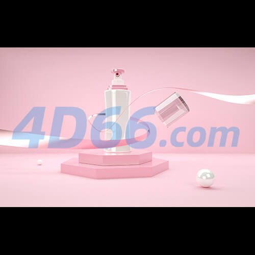 C4D香水和化妆品护肤品3D场景模型(不含材质贴图,白膜)