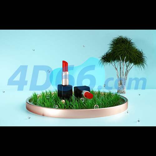 C4D香水和化妆品护肤品3D场景模型(不含材质贴图,白膜)