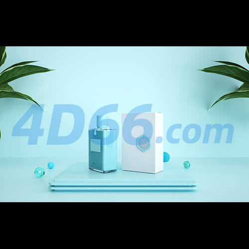 C4D香水和化妆品护肤品3D场景模型(不含材质贴图,白膜)