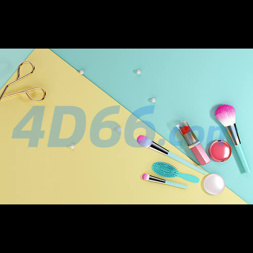 C4D香水和化妆品护肤品3D场景模型(不含材质贴图,白膜)